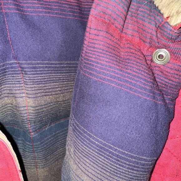 Vintage 90s Eddie Bauer Premium Goose Down Coat Mens Red W Brown Corduroy Collar - Picture 4 of 9